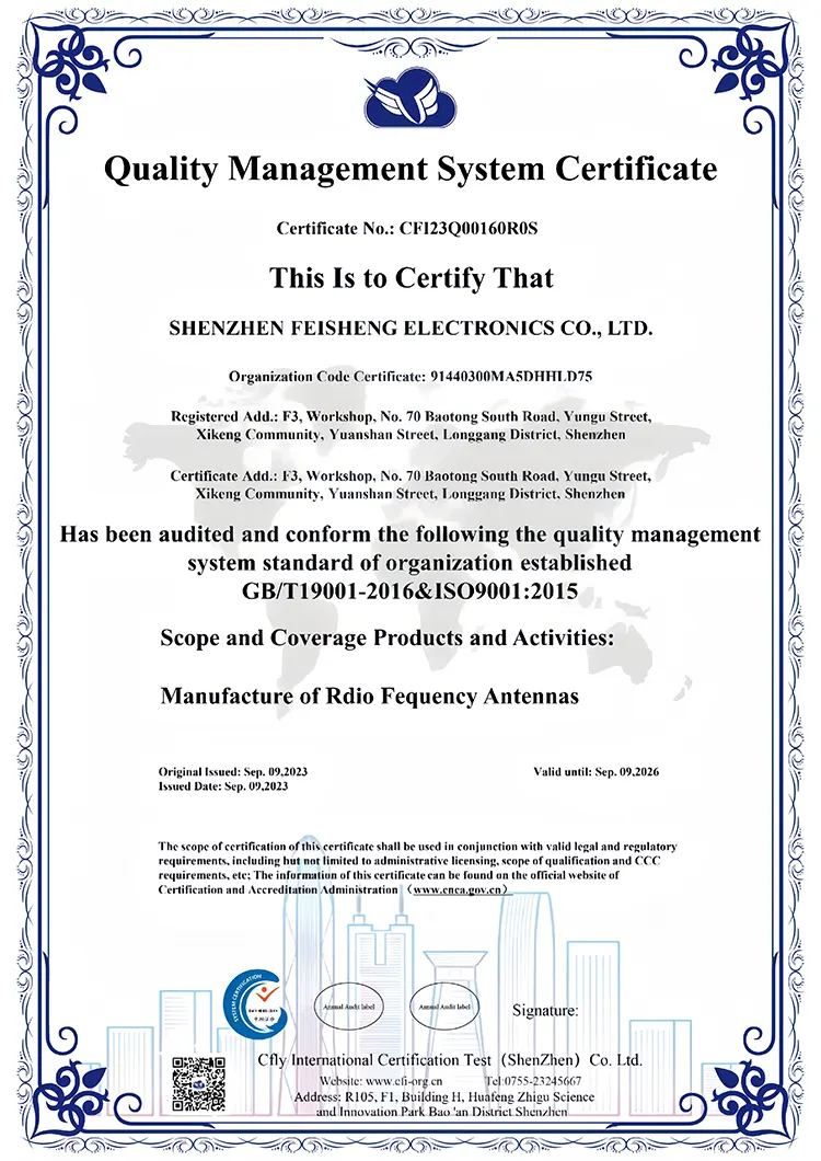 Iso9001 QMS Certificate