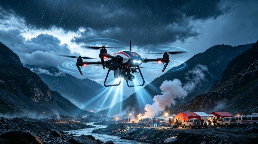 Drone Antenna Emergency Rescue Application